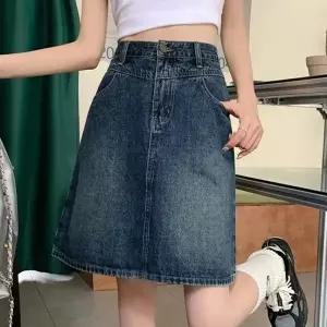 [하프클럽/]A라인 하이웨스트 데님 스커트