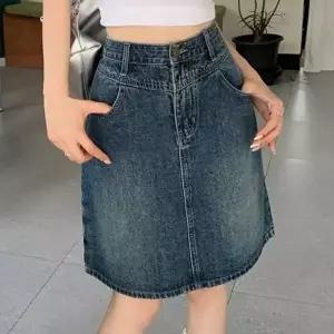 [하프클럽/]A라인 여성 트렌디 데님 스커트