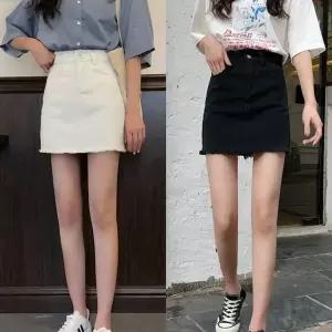 [하프클럽/]여자 데님 스커트 하이웨스트 A라인