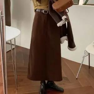 [하프클럽/]A라인 벨벳 롱치마 겨울 여성 스커트 데이트