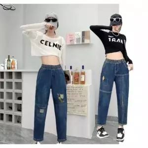 [하프클럽/]배기바지 청바지 엄마바지 스판바지 밴딩바지