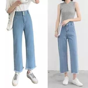 [하프클럽/]연청 와이드핏 바지 루즈핏 여성 청바지 캐주얼 통데님