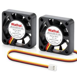 WATHAI 2피스 40MM 10MM DC 브러시리스 냉각 3D 그래픽 인쇄용 3핀 케이스 PC 카드 컴퓨터 12V 라즈베리 파이 교체 CPU