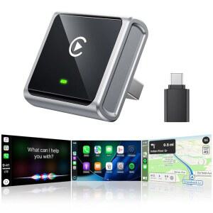 전용 2026 무선 CARPLAY 어댑터 업그레이드 그레이 자동 포함 자동차 알루미늄 미니 안정적인 플레이 CARPLAY로 플레이 빠르고 연결 USB 유선 변환 플러그