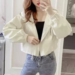 간절기 크롭 후드 자켓 루즈핏 꾸안꾸 데일리 아우터바람막이 아우 여자 등산 가벼운 봄터 외투 여름 점퍼