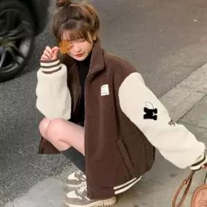 [하프클럽/]여성 후리스 집업 양털 점퍼 캐주얼