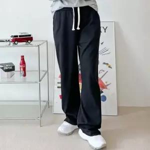 [하프클럽/]무지 면 밴딩 와이드 기모 바지 겨울 남녀공용 커플바지