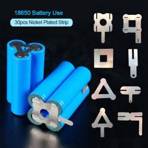 30pcs 18650 배터리 팩 스폿 용접 커넥터 테이프에 대 한 니켈 스트립 시트 0.15mm 니켈 도금 강철 벨트