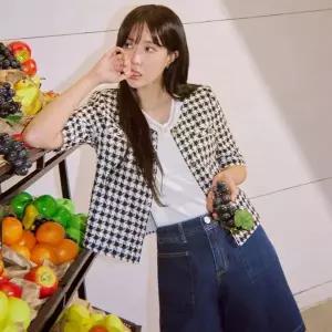 베스띠벨리 25봄여름 체크보드 트위드 반팔 자켓2147 750155
