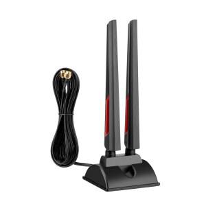 SUPERBAT WIFI 6E 트라이밴드 안테나 4GHZ 마그네틱 베이스 무선 카드 케이블 WI 6GHZ 데스크탑 네트워크 안테나 SMA RP 연장 5GHZ FI 포함 라우터 컴퓨터 PC 카메라용