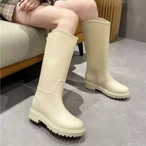 [룽스_62]장화 베이직 미들부츠 데일리 롱레인부츠 2컬러