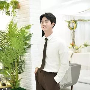 교복몰 남자 상아색 스판 셔츠 학생복 남성긴팔 심플 고급 남학생 아이보리색 남방 학교남방