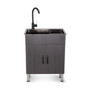 서랍 싱크대 하부장 간이 계수대 세면대 더블 식당 카페 75x40cm스테인리스