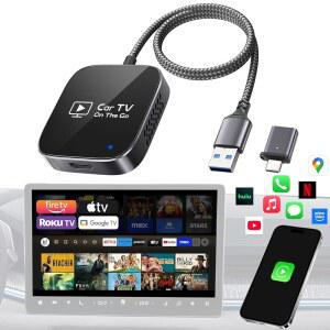IN 무선 CARPLAY 어댑터 자동차 TV 유리 블랙 플레이로 스크린 유선을 스트리밍용 적합 PRO MATE 2026 미러링 HDMI 케이스 변환 금속 2016년 스틱 자동차에 입력으로 이상