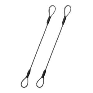 3MM 스틸 와이어 로프 야외 여행 안전 브레이드 61CM 케이블 잠금 경량 체인 2개 코팅 장치 수하물 블랙 루프 이중