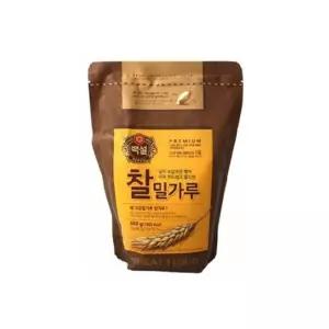 CJ제일제당 백설 찰밀가루 2.5kg 1포 음식용 중력분 만두피 부침용 제면용 요리