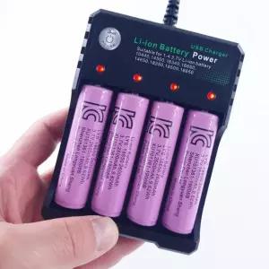 3.7V 18650배터리 건전지 4개 리튬이온 충전기 풀세트18650 10440 18650 14500 16340 16650 14650 18350 18
