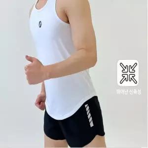 [하프클럽/]남자 운동복 세트 슬리브리스 트레이닝 복장 반바지