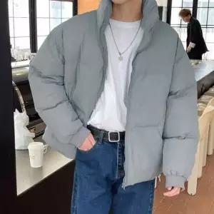 트러커자켓 캐주얼 남성 가을 겨울 베이직 하이넥 패딩 점퍼 자켓