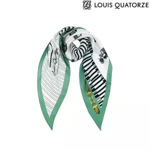 매장정품 LOUIS QUATORZE 루이까또즈 (2ESD950GR) 마리아노 마름모 실크 스카프 그린 1651494