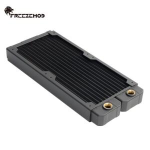 FREEZEMOD 컴퓨터 수냉 구리 라디에이터, 14 플랫 튜브, 단일 레이어 핀, 12cm 팬, cpu heak sin. TSRP-TW