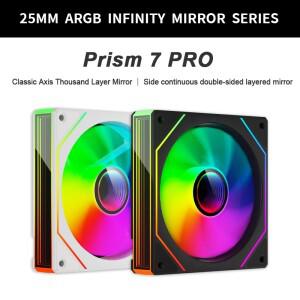 파워 트레인 프리즘 7 프로 120MM 케이스 쿨링 팬 ARGB/PWM H라인 무한 거울 디자인 저소음