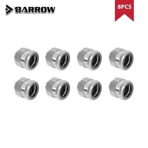 배로우 8pcs, 하드 파이프 압축 피팅, G1/4 ''OD12mm 14mm 연결 손 조임, 블랙/화이트/실버/골드