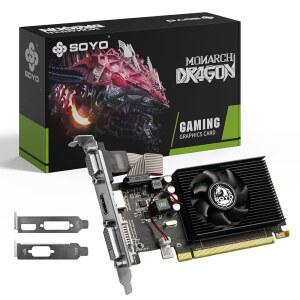 SOYO AMD 라데온 R5 230 로우 냉각 1용 컴퓨터 SFF PCI 10 엔트리 DDR3 3A 프로파일 그래픽 싱글 EXPRESS 64비트 VGA HDMI PC 레벨 GPU 2GB 윈도우 X16 비디오 DVI 카드