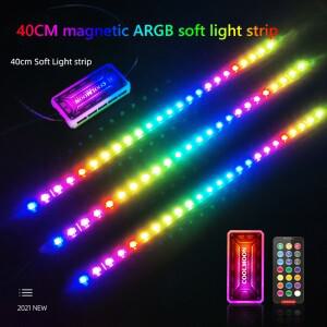 COOLMOON CM-LS40 5V ARGB PC 케이스 LED 라이트 바 SATA 3PIN 데스크탑 컴퓨터 램프 스트립 40cm 마더 보
