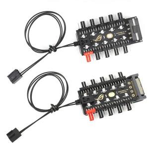 마더보드 1-10 핀 선풍기 4 PWM 쿨러 허브 스플리터 익스텐션, 12V SATA 전원 공급 소켓, PC 속도 컨트롤