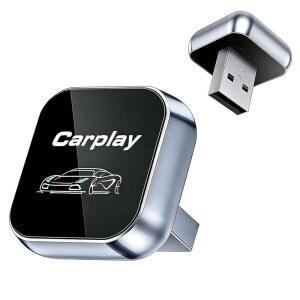 2026년 업그레이드된 IPHONE용 무선 카플레이 어댑터 안정적이고 포함된 플레이 USB TYPE REALTEK 연결 없음 플러그 유선 지연 포트 자동 8730E 시간 CT106 어댑터 그레이 빠른