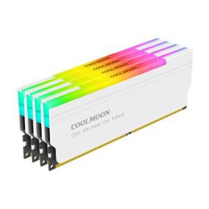 COOLMOON ARGB RAM 방열판 데스크탑 PC용 메모리 쿨러 5V 주소 지정 가능 LED 동기화, 알루미늄 합금 열