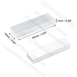 우리는 히트 싱크 52x14x7mm 열 패드 없음 또는 DIP 칩셋 용 알루미늄 실버 쿨러 레이더 터 냉각