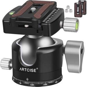 ARTCISE 50MM 로우 알루미늄 CNC 합금 카메라 프로파일 삼각대 헤드 튼튼한
