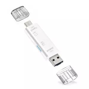 비즈 3in1 멀티 카드리더기 5핀 C타입 USB (화이트)USB리 리더 휴대폰리 노트북리