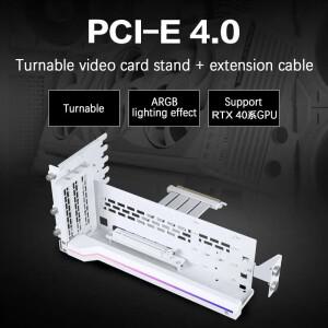 PHANTEKS GPUKT 4.0 ARGB 회전식 비디오 카드 브래킷 키트, PCIe 그래픽 어댑터 케이블 포함, 220mm 지지