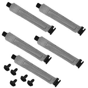 5PCS PCI 슬롯 커버 필터 블랭킹 보드 냉각 팬 먼지 환기 컴퓨터 케이스 나사가있는 그래픽 카드