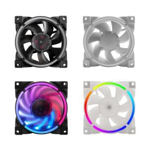80mm PC 컴퓨터 케이스 팬 울트라 사일런트 LED 냉각 저소음 유체 베어링 4 핀 PWM 5V 3 ARGB AURA CPU 쿨