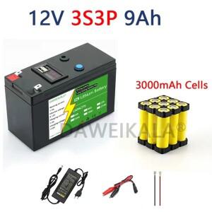 태양 에너지 전기 자동차 LED 조명용 충전식 배터리 팩, 12V 리튬 30Ah 18650,