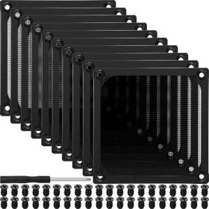 MORNINGRO 120MM 컴퓨터 필터 그릴 10개 40개 커버 케이스 메시 알루미늄 포함 더스트 드라이버 통풍기용 프레임 스테인리스 나사 블랙 스크루 스틸