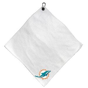 팀 골프 극세사 돌핀스 - 15인치 마이애미 15인치(흰색) X 카라비너 NFL 타월