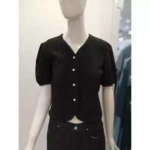 [셀러허브 1]메종블랑쉬 세이브존03 글리터 레이스 퍼프 소매 블라우스 YAL262BBL661Y (49769348)