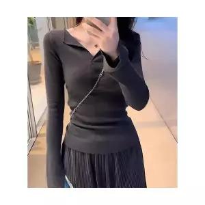 EAMT 여성 앙고라 레드 울 가디건 슬림핏 브이넥 이너 YJ1