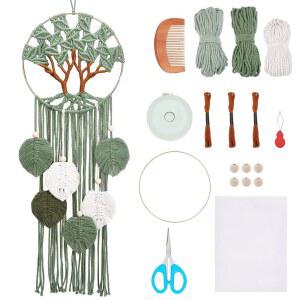 ACRNIGHEET TREE OF LIFE DREAM CATCHER 벽걸이 휴가 장식 데코 우븐 장식용 침실 성인 기숙사 비디오 키트 튜토리얼 수제 마크라메 초보자 보헤미안