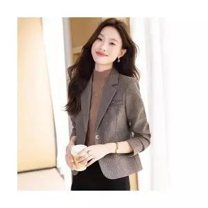 EAMT 여성 모직 정장 코트 봄가을 빈티지 상의 YJ3