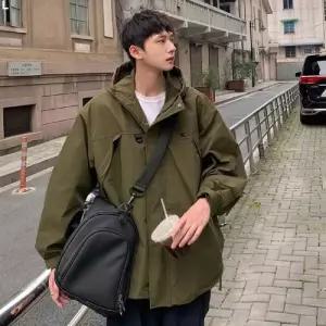 남녀공용2컬러 루즈핏후드 하프야상 자켓점퍼 IS JP20 롱야상 바람막이 패션 캐주얼 가을아우터 리버시블