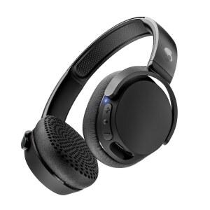 RIFF WIRELESS 온이어 블루투스 헤드폰 최대 블랙 배터리 여행에 편리함 5MM 디자인 AUX 34시간 마이크 경량 접이식 안드로이드용 포함 케이블