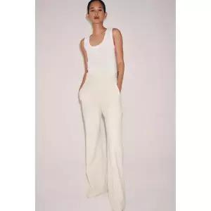ZARA 자라 ZW COLLECTION 하이웨이스트 팬츠 - 크림 4001949