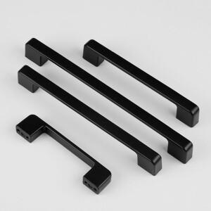 KK & FING 1PC 미국 검은 알루미늄 합금 주방 가구 문 손잡이 캐비닛 드레싱 테이블 서랍 하드웨어