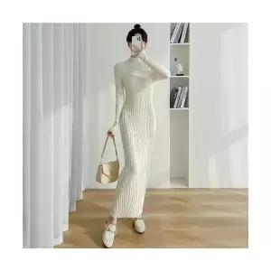 EAMT 여자치마 반폴라 슬림 롱 발목 이너 니트 스커트 크로스 가을 YJ3